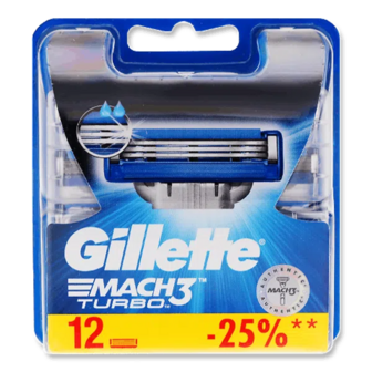Касети для гоління Gillette Mach3 Turbo (12шт)