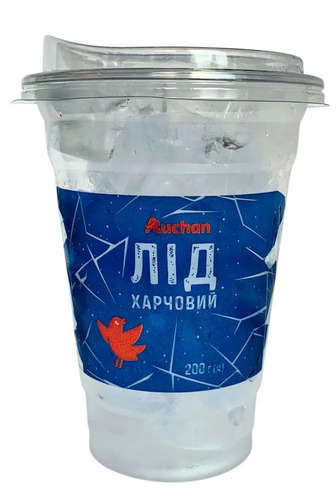 Лід харчовий Auchan склянка 200 г (4823090138929)