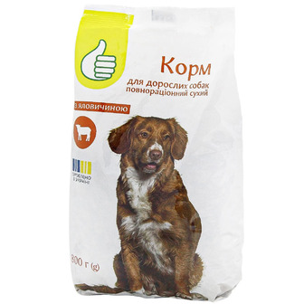 Корм сухий для дорослих собак Pouce з яловичиною 800 г (4823090136420)