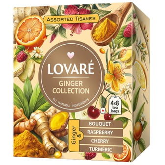 Чай трав'яний Lovare Assorted Tisanes Імбир асорті 1.5 г х 32 шт (4823115405944)