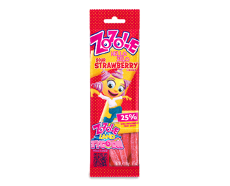 Цукерки Zozole Sour strawberry зі смаком полуниці желейні (75г)