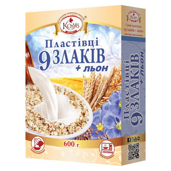 Суміш пластівців Козуб з 9 злаків, 600 г
