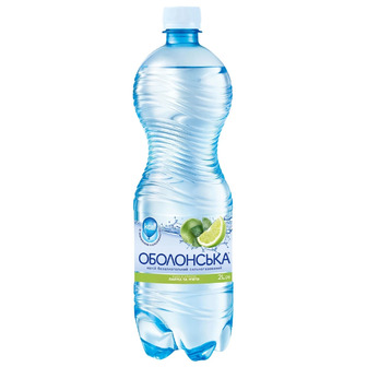 Вода газована Оболонська зі смаком лайма та м'яти 2 л (4820193031799)