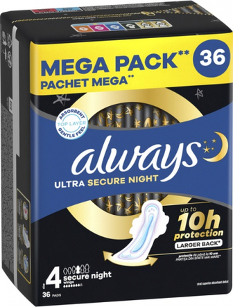 Прокладки Always Ultra Secure Night 36шт