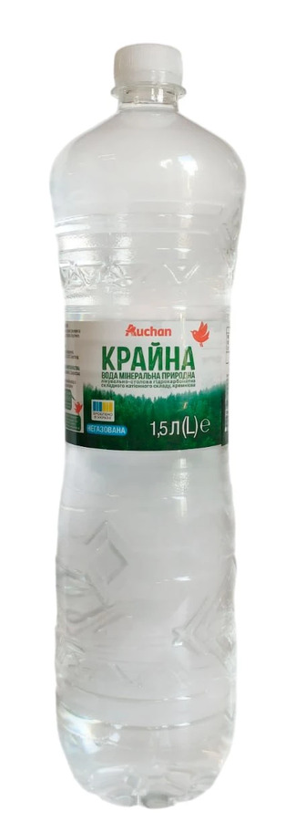 Вода мінеральна Auchan Крайна негазована 1.5 л (4823090138318)