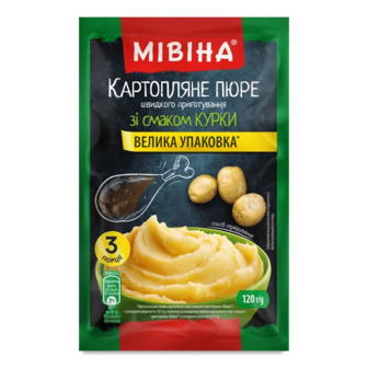 Пюре швидкого приготування Мівіна картопляне зі смаком курки (120г)