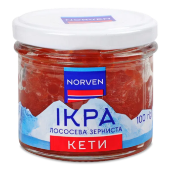 Ікра лососева Norven Кети зерниста (100г)