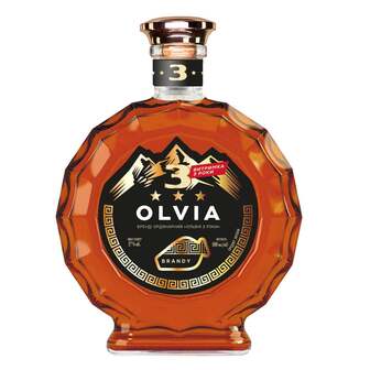Бренді виноградний ординарний 0,5 л OLVIO три зірочки 37% б ск/пл 
