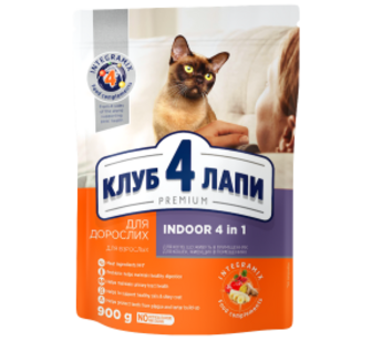 Корм C4Р Premium Indoor 4в1 сухий для котів 900г