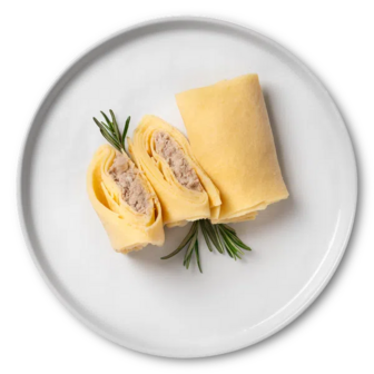 Млинці з курячим м'ясом та свининою (300г)