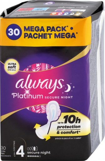 Прокладки Always Platinum secure night 30ш