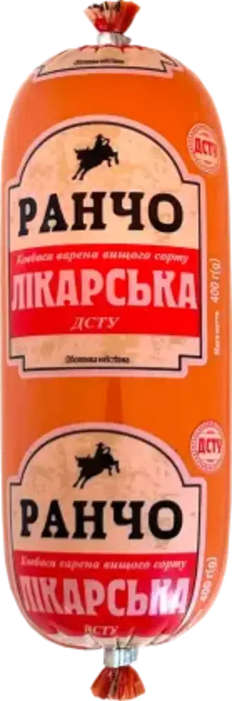 Ковбаса Ранчо Лікарська варена вищий гатунок 400 г
