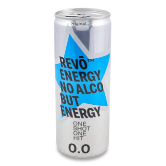 Напій енергетичний Revo Energy Original безаолкогольни з/б (0,25л)