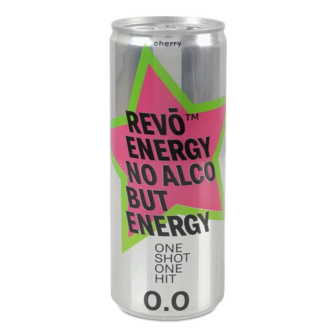 Напій енергетичний Revo Energy Вишня безаолкогольни з/б (0,25л)