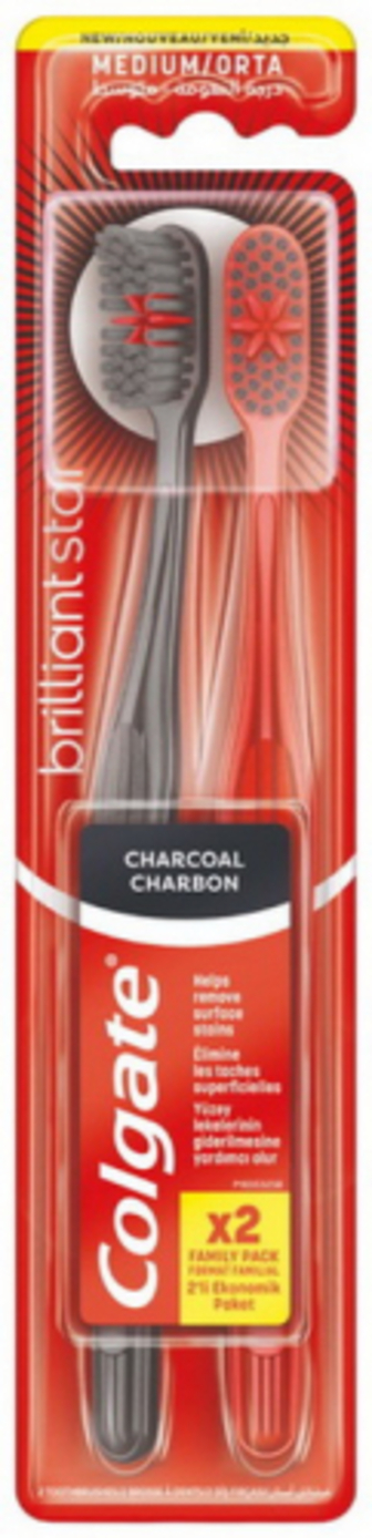 Зубна щітка Colgate Medium/Orta Charcoal 2шт.