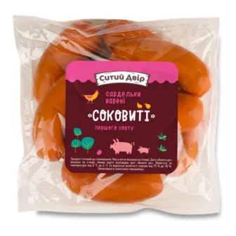 Сардельки Ситий двір Соковиті н/о 1 ґ, 100г (100г)