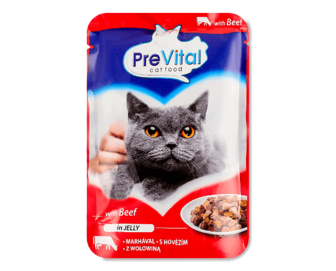 Корм для котів PreVital з яловичиною у желе (100г)
