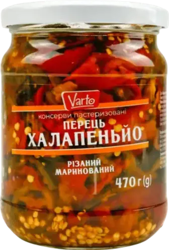 Перець Халапеньйо Varto різаний маринований 470 г