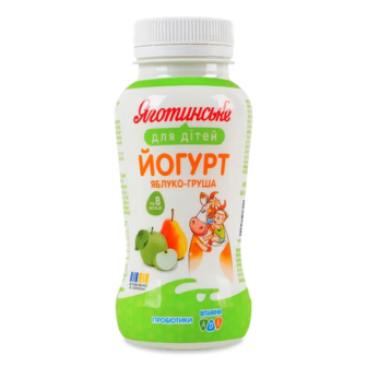 Йогурт Яготинське для дiтей Яблуко груша з вітамінами 1,5% (185г)