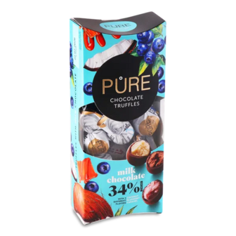 Цукерки Pure Chocolate трюфелі з молочного шоколаду асорті (108г)