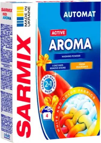 Пральний порошок Sarmix Active Aroma для всіх типів прання 300 г