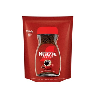 Kaвa 230г Nescafe Classic розчиннa грaнульовaнa м/уп 