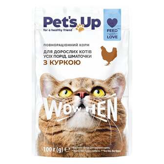 Корм 100 г Своя Лінія Pet's Up для дорослих котів з Куркою м/уп 