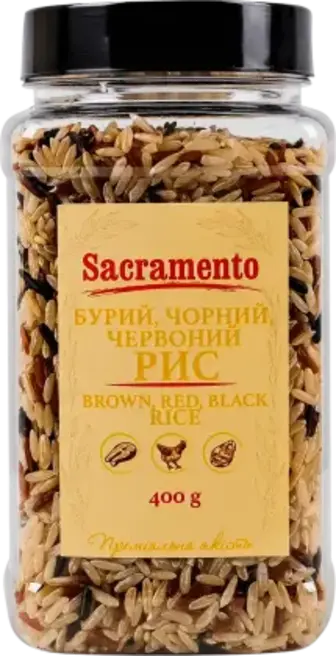 Рисове Асорті Sacramento Нешліфований, Червоний та Чорний 400 г