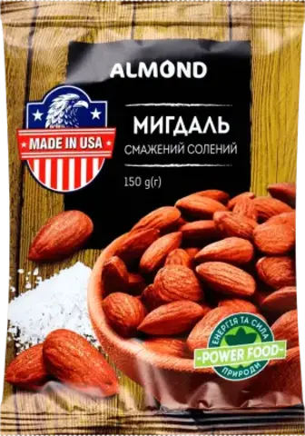 Мигдаль Almond смажений солоний 150 г