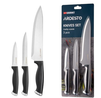 Набір ножів Ardesto Gemini Gourmet 3пр.чорний
