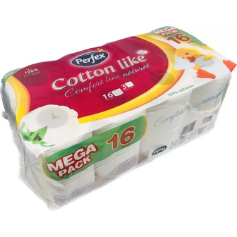 Папір туалетний Perfex Cotton Comfort Line 3 шари 16 рулонів (8606110850522)