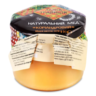 Мед «Лавка традицій» коріандровий фермерський (370г)