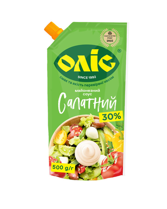 Майонезний соус 500 г Оліс Салатний 30% д/пак 