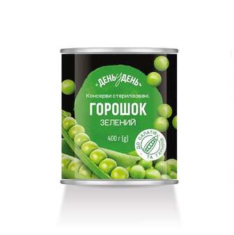 Горошок 400 г День у День зелений консервований з/б 
