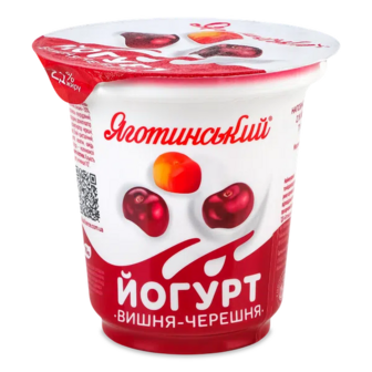 Йогурт Яготинський з наповнювачем вишня-черешня 2,1% стакан (260г)