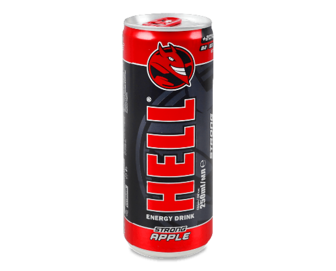 Напій енергетичний Hell яблуко безалкогольний газований (0,25л)