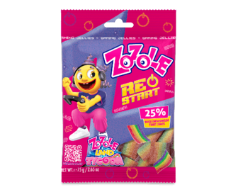 Цукерки Zozole Restart з фруктовим смаком желейні (75г)