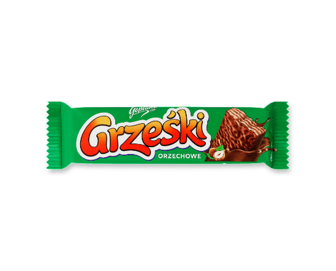 Вафлі Grzeski з шоколадн кремом зі шматоч фундука (36г)
