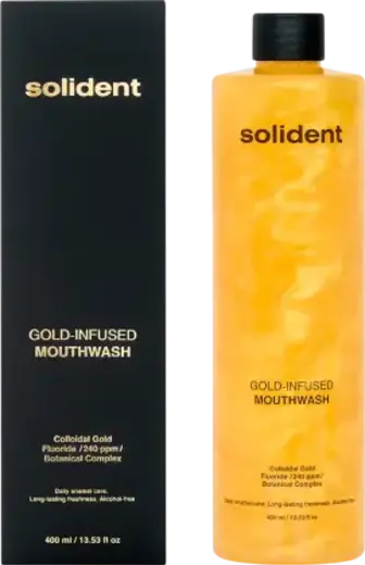 Ополіскувач порожнини рота Solident Gold з колоїдним золотом 400 мл