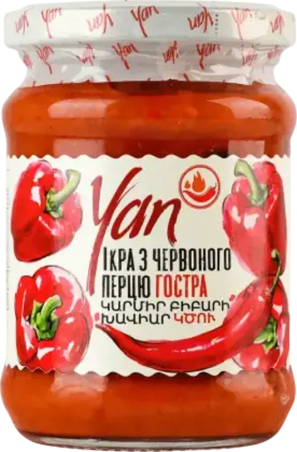 Ікра Yan із червоного перцю гостра 250 г