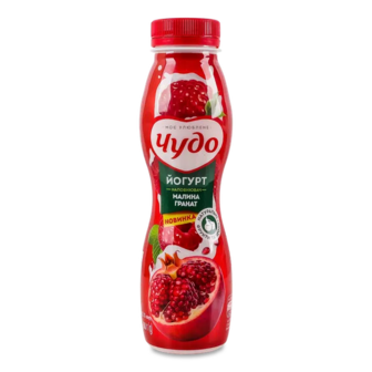 Йогурт Чудо Малина гранат 2,5%, пляшка (260г)