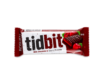 Батончик Roshen Tidbit молочний вишневий брауні (50г)