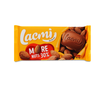 Шоколад молочний Roshen Lacmi з цілим мигдалем (90г)