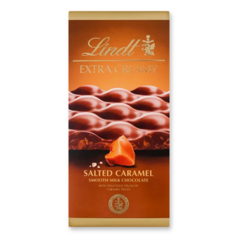 Шоколад молочний Lindt з карамеллю-морською сіллю (80г)