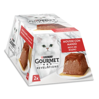 Корм для котів Gourmet Revelations мус з яловичиною та підливкою (2*57г)