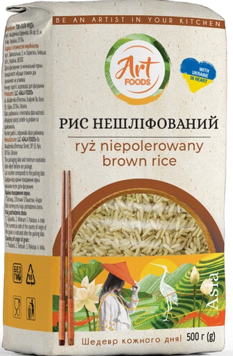 Рис ART FOODS нешліфований м/у 500г