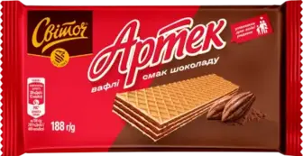 Вафлі Світоч Артек шоколад 188 г