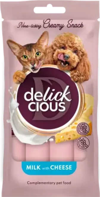 Ласощі для котів та собак Delickcious молоко з сиром 60 г