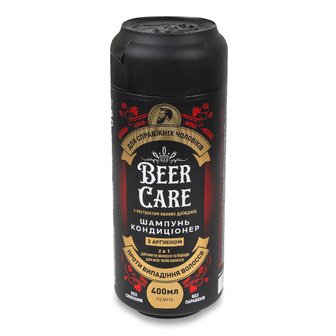 Шампунь-кондиціонер Beer Care Проти випадіння волосся з екстрактом пивних дріжджів та аргініном 2в1 400 мл (4820164641972)