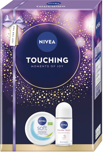 Набір для жінок Nivea Touching Зволожувальний крем для тіла 200 мл + Антиперспірант кульковий Дотик пудри 50 мл (4006000200828)